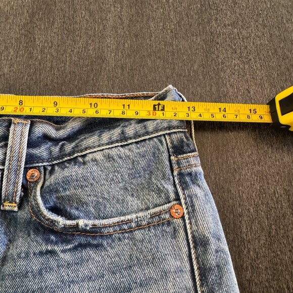 Levi's Made From White Oak Cone Denim Blue Jeans Women's Button Fly, Size 24 - Picture 9 of 12